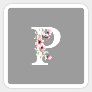 Letter P Monogram With Cherry Blossoms Sticker